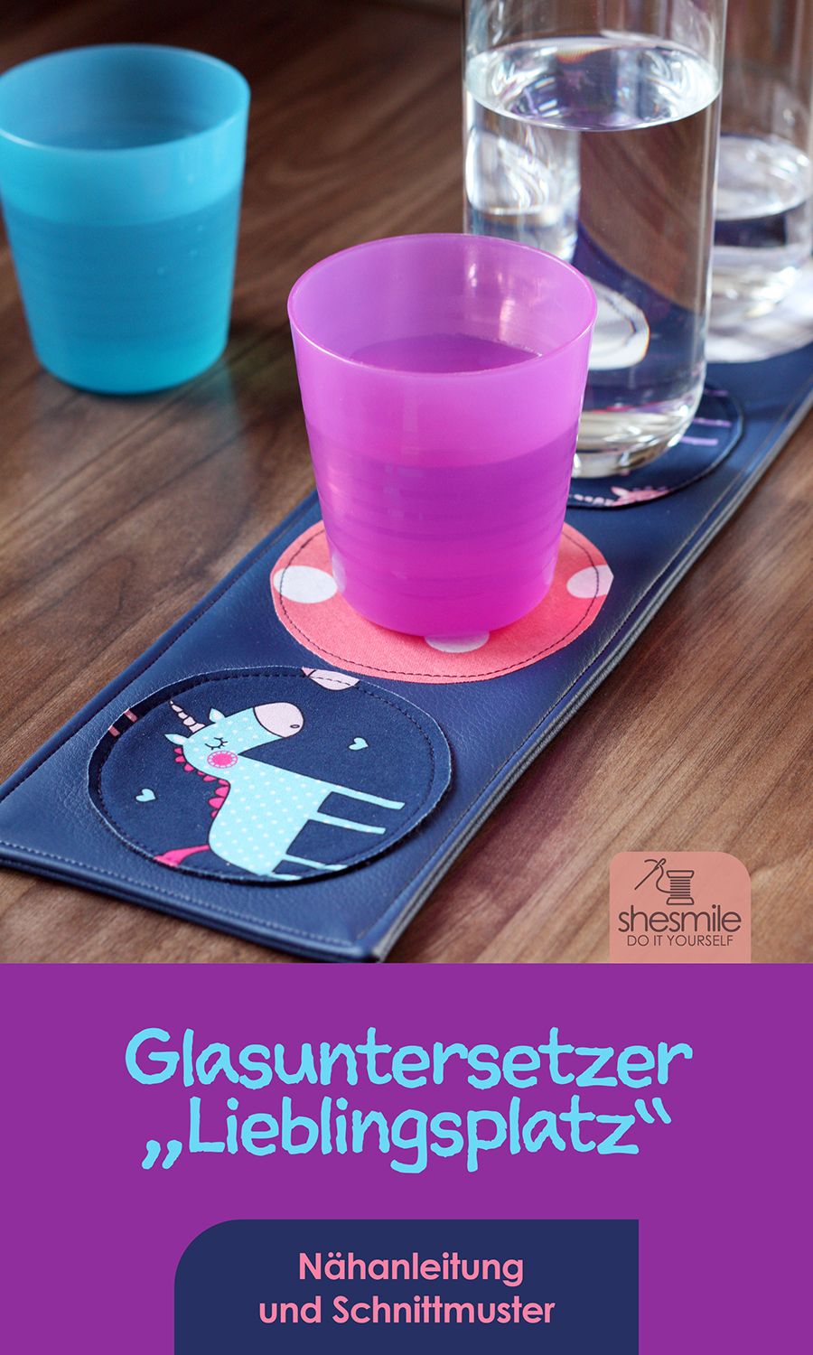 Glasuntersetzer "Lieblingsplatz" (Nähanleitung und Schnittmuster)