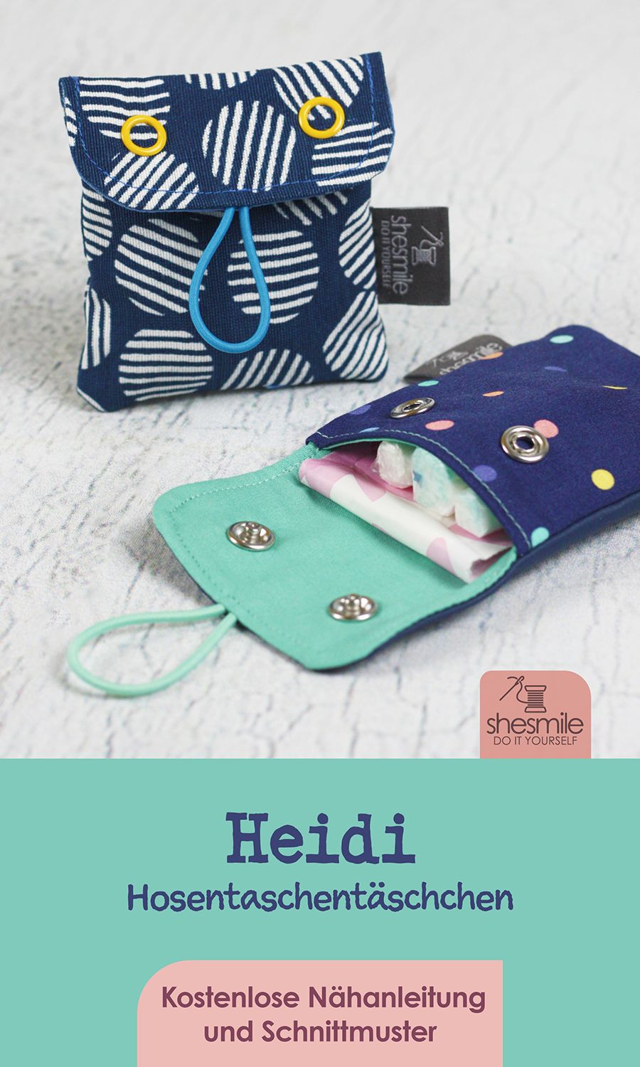 Hosentaschentäschchen "Heidi" (Kostenlose Nähanleitung und Schnittmuster)