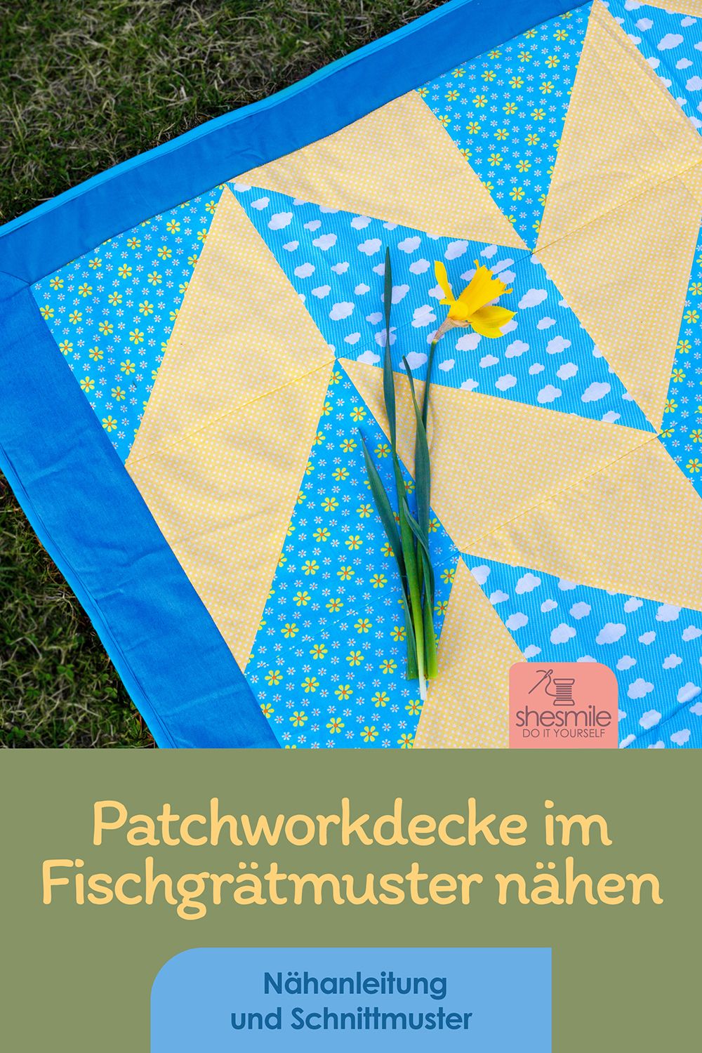 Patchworkdecke "GerdaGemütlich" (Nähanleitung und Schnittmuster)