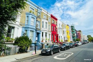 Bunte Häuser in Notting Hill