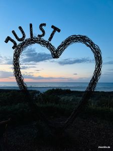 JUIST Herz im Sonnenuntergang
