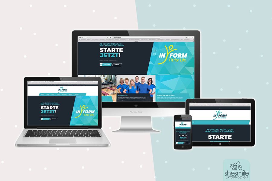 INFORM Fit for Life Fitnessstudio in Sulzbach-Rosenberg, Website-Gestaltung und Programmierung von shesmile