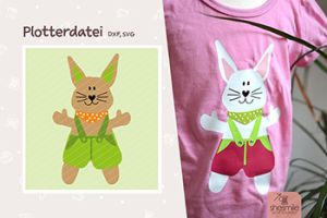 Plotterdatei für Plottergeräte und Digistamp als JPG-Datei mit dem Motiv Hase Lenny. Zur Gestaltung von Textilien und Oberflächen.