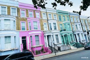 Bunte Häuser in Notting Hill