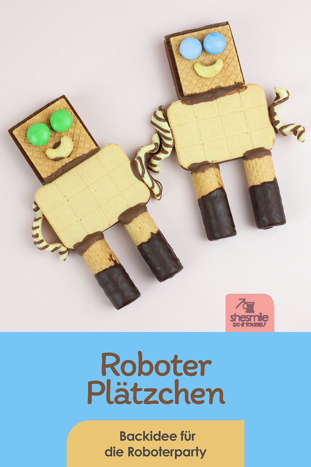 Roboter-Plätzchen für die Roboter-Party zum 3. Geburtstag
