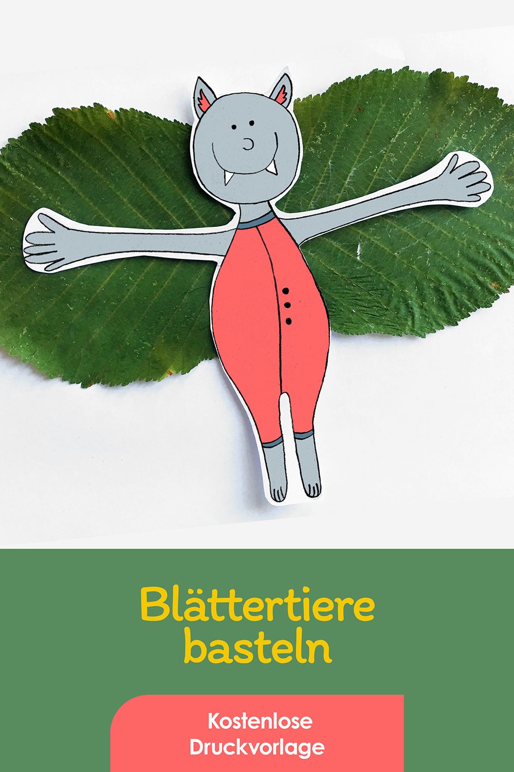 Blättertiere basteln (Kostenlose Bastelanleitung und Druckvorlagen)