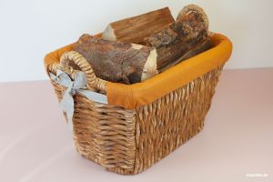 Einfach selbst nähen: Ein neuer Bezug für den Holzkorb meines Papas