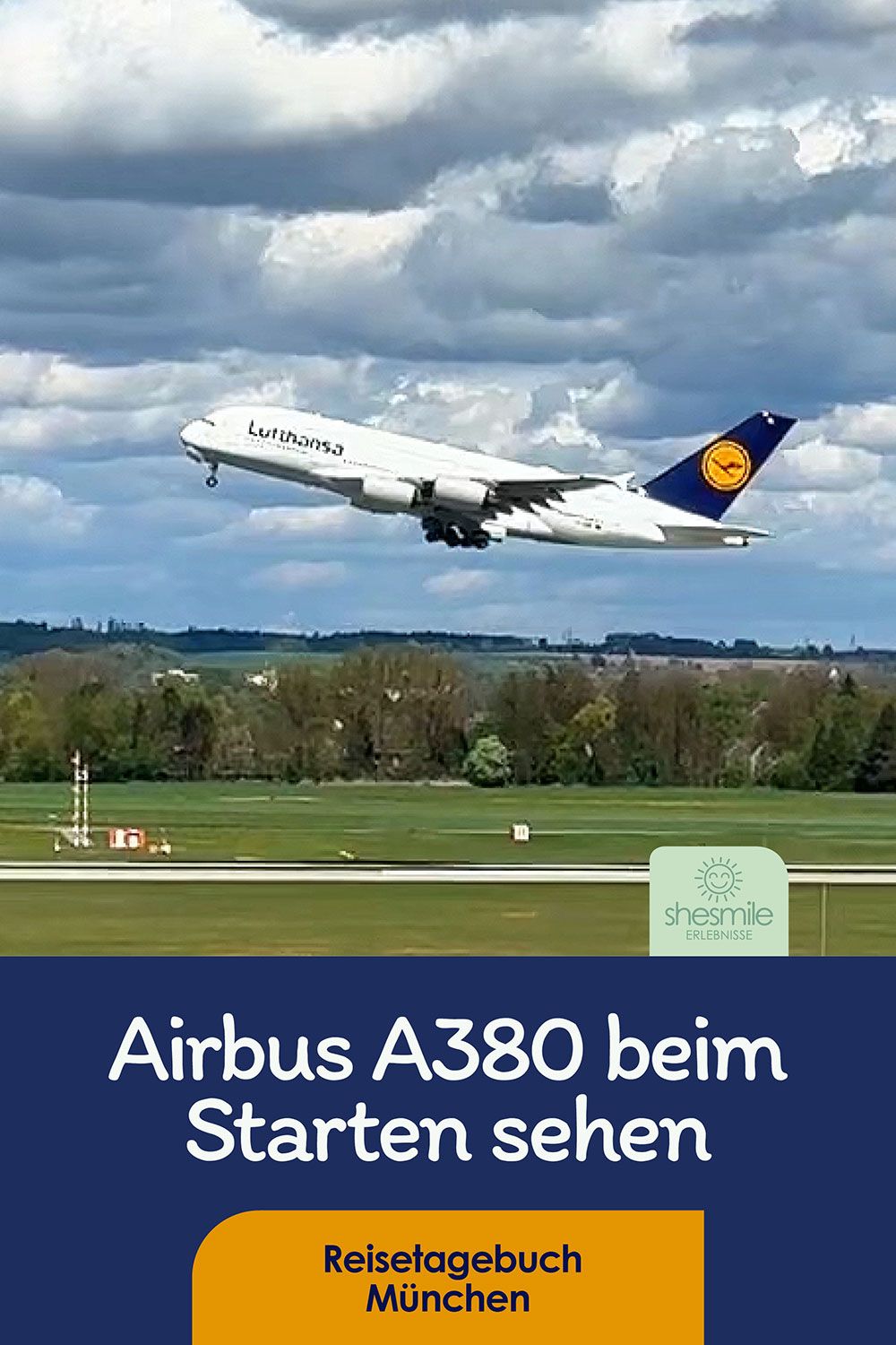 Lufthansa Airbus A380 beim Starten beobachten am Flughafen München