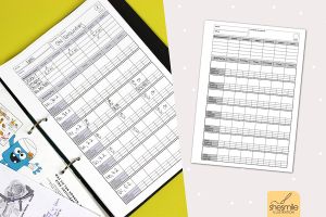 Kostenlose Druckvorlage gestaltet als PDF-E-Book von shesmile für einen Medikamentenplan mit Krankheitsverlauf.