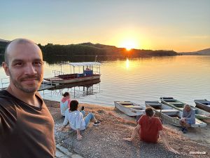 Sonnenuntergang am Lipno Stausee