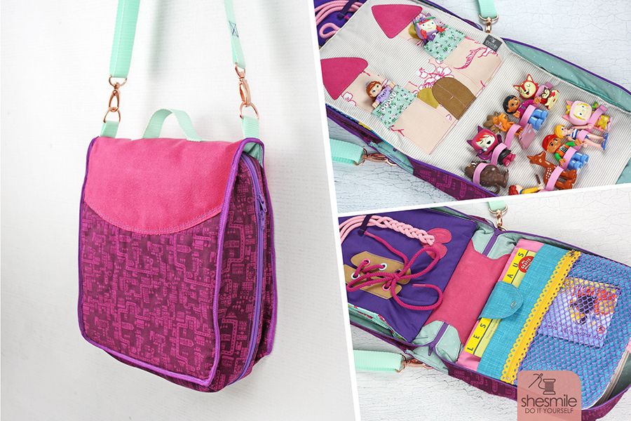 Aufbewahrungstasche OllyOrganizer (Eine Nähanleitung mit Schnittmuster von shesmile) Sortiere Spielzeug, Malsachen oder Kosmetik ordentlich ein. Praktisch für Unterwegs. Für Kinder oder Erwachsene.