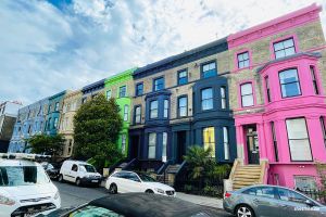 Bunte Häuser in Notting Hill