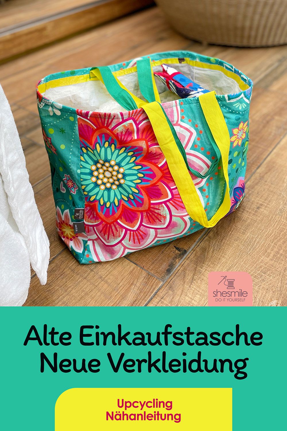 Eine neue Verkleidung für die alte Einkaufstasche nähen (Upcycling-Nähprojekt)