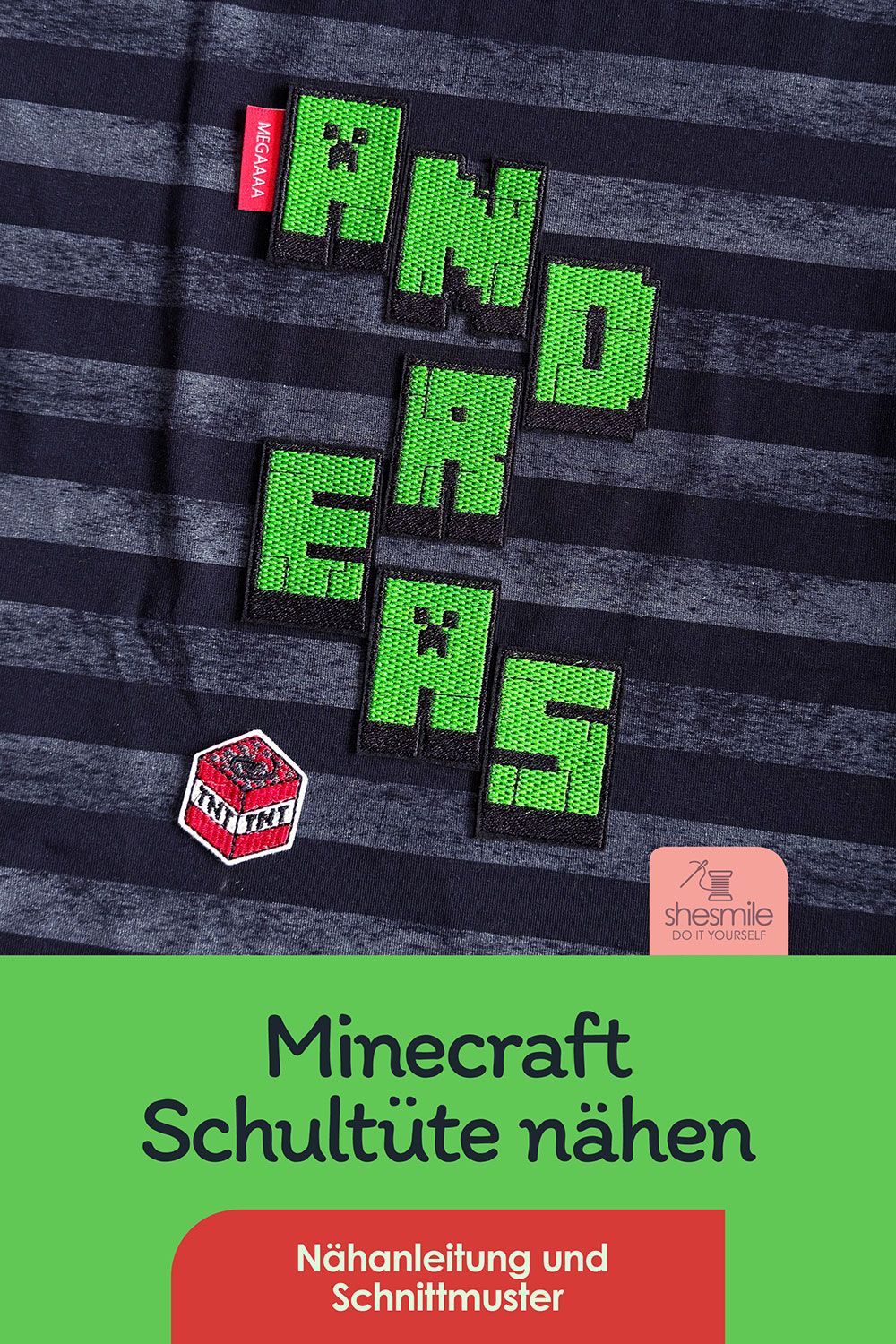 Eine Minecraft Schultüte für das Patenkind nähen (mit Videoanleitung)