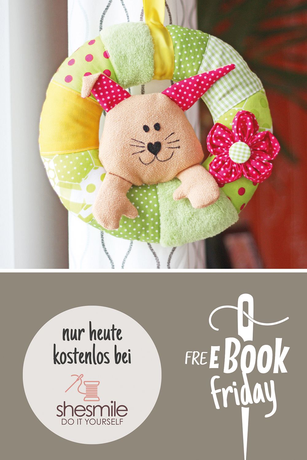 FreebookFriday bei shesmile mit dem Türkranz aus Stoff!