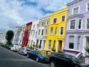 Bunte Häuser in Notting Hill
