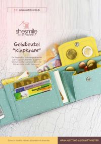 Nähanleitung und Schnittmuster gestaltet als PDF-E-Book für einen klassischen Männergeldbeutel zum Klappen "KlapKram"