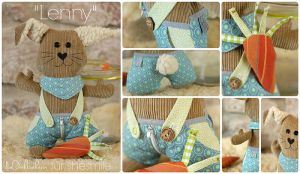 Kuscheltier Hase Lenny Lernhase, Schnittmuster und Nähanleitung von shesmile DIY.