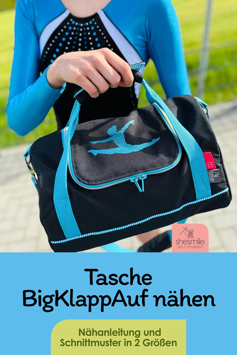 Eine Sporttasche BigKlappAuf passend zum Turnanzug der Tochter nähen