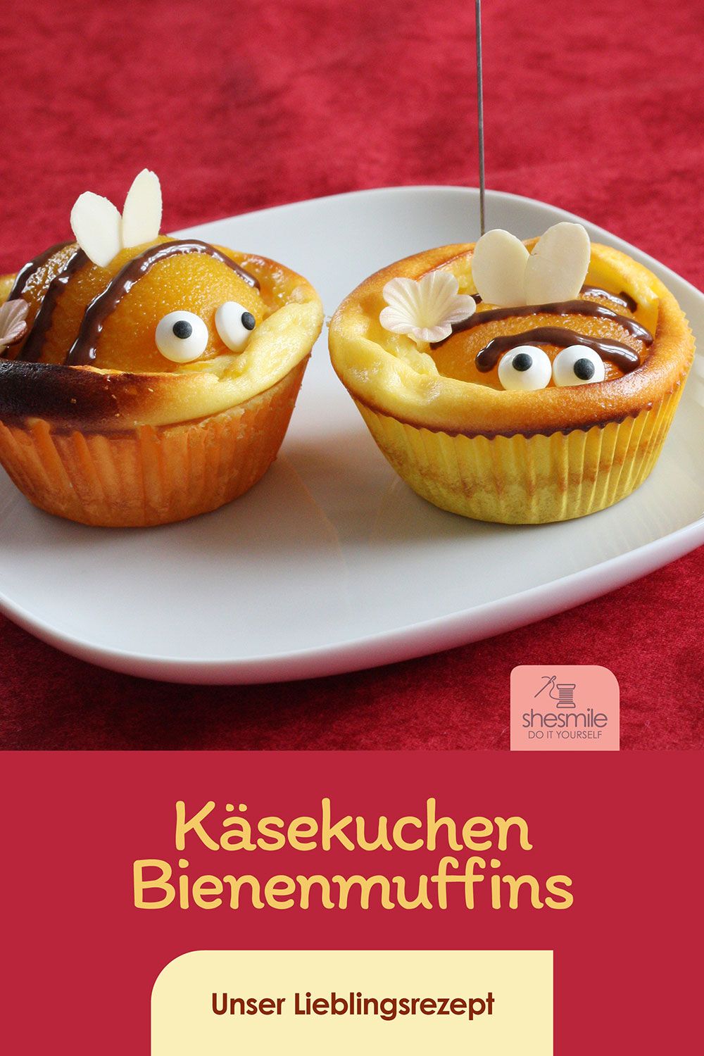 Bienen-Käsekuchen-Muffins zum 2. Geburtstag backen