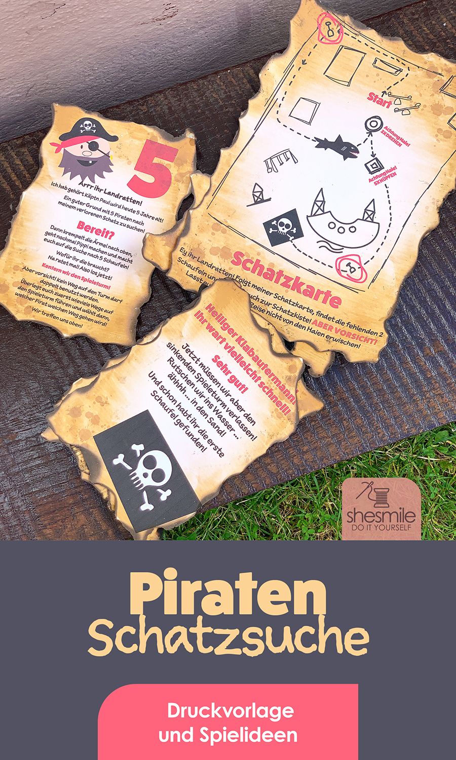 Schatzsuche "Piraten & Schaufeln" (Druckvorlagen und Spielideen)