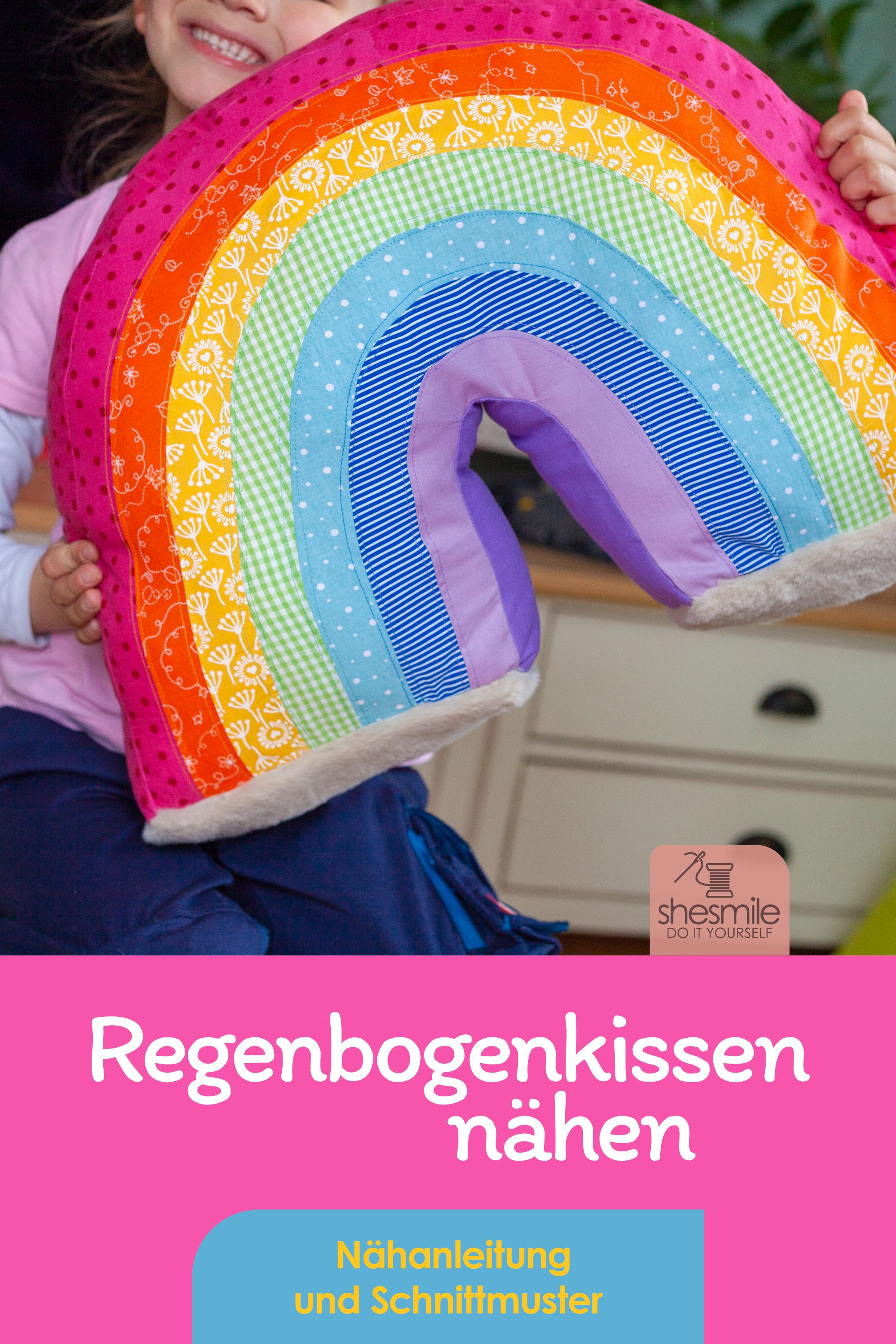 Ein Regenbogenkissen nähen (Eine Nähanleitung von Schnittverhext)