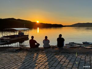 Sonnenuntergang am Lipno Stausee