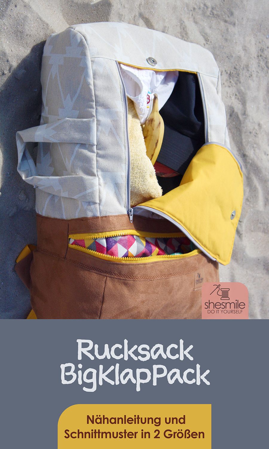 Ein großer Rucksack "BigKlapPack" für Reisen, Sport und Ausflüge