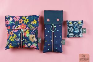 Das passende Täschchen für deine Periodenprodukte? Rosi, Petra und Heidi! Nähanleitungen und Schnittmuster als PDF E-Book von shesmile.