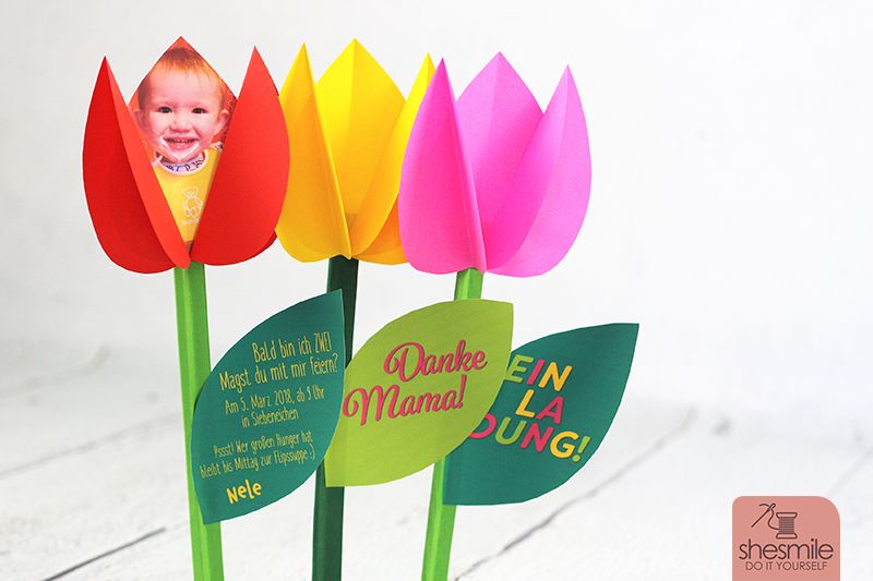 Tulpen aus Papier (Kostenlose Bastelanleitung & Druckvorlage)