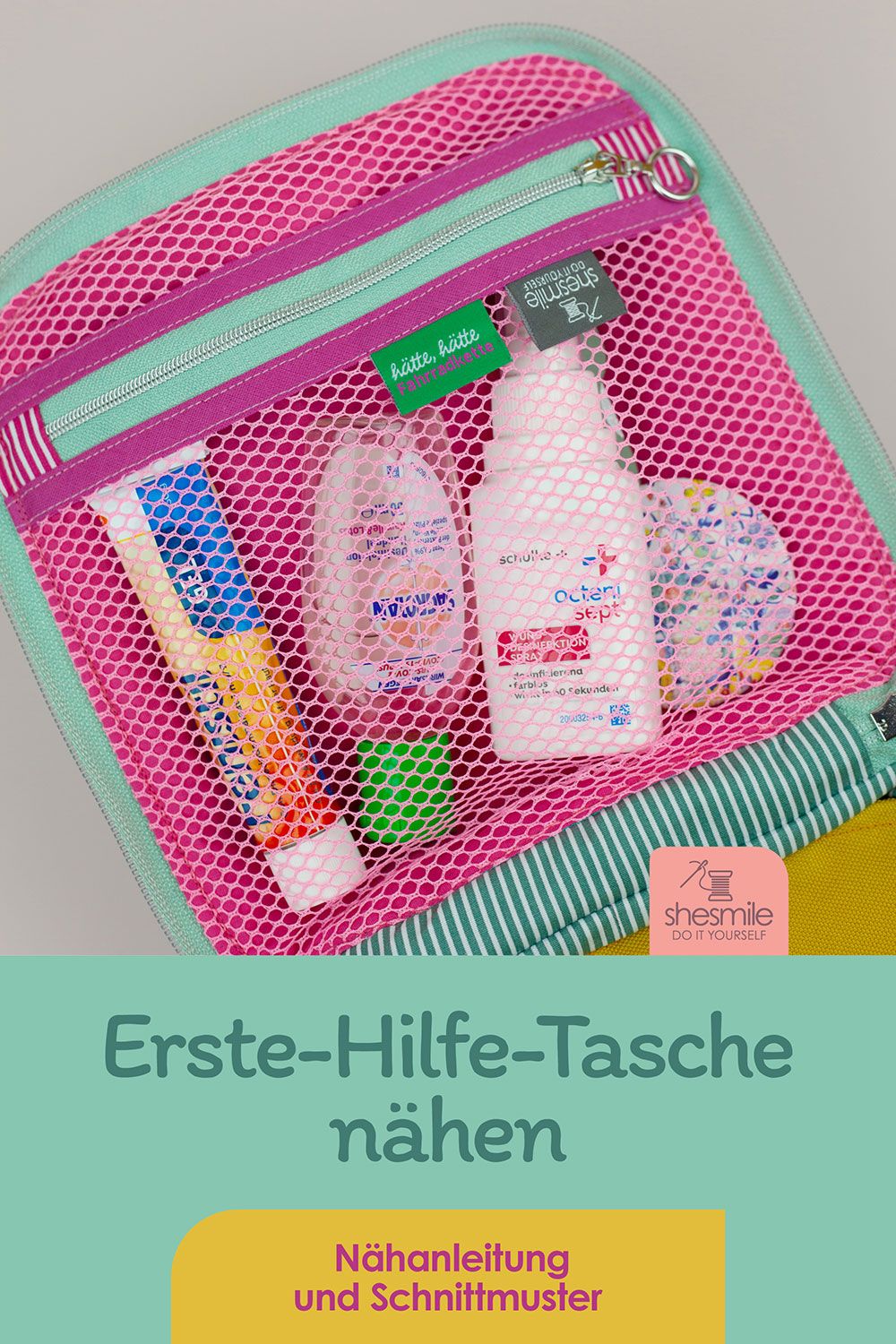 Eine gut sortierte Erste-Hilfe-Tasche für den Wanderrucksack nähen