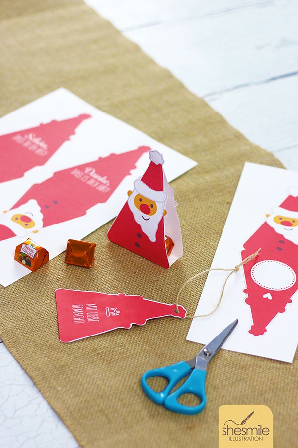 Nikolaus "Santa Surprise" (Digistamp, Plotterdatei und Druckvorlage)