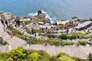 Blick von oben auf das Minack Theatre