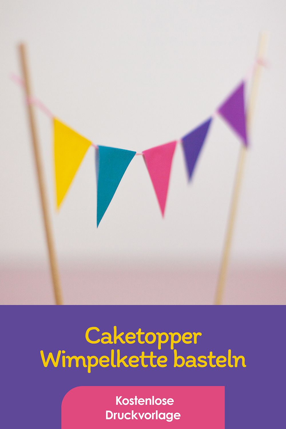 Wimpelkette "Caketopper" (Kostenlose Bastelanleitung und Druckvorlage)