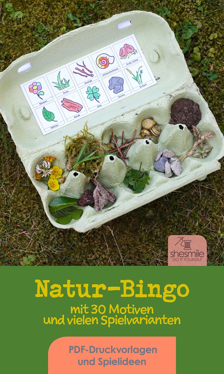 Natur-Bingo für Kinder (Druckvorlagen und Spielideen)