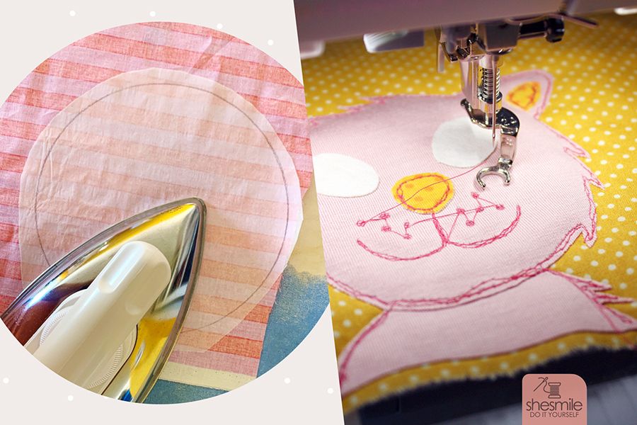 Inklusive Tipps und Tricks zum Schattieren mit Textilfarbe. Applizieren mit Vliesofix und der Nähmaschine - Schritt-für-Schritt erklärt von shesmile DIY.