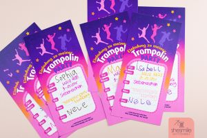 Einladungskarten zur Trampolinparty