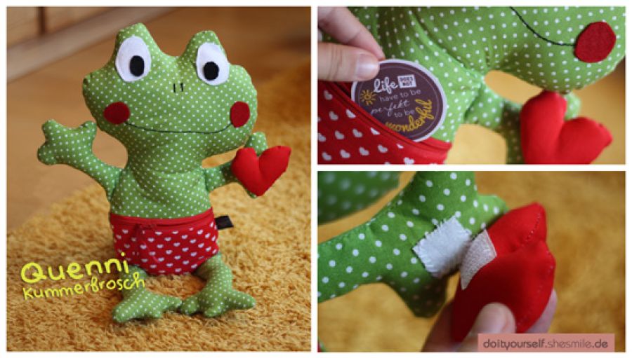 Kummerfrosch "Quenni" (Nähanleitung und Schnittmuster)