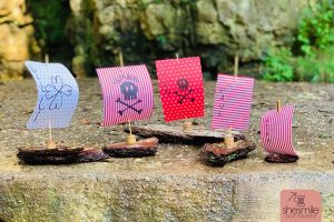 Schwimmende Schiffe aus Rinde und Papier (Eine kostenlose Bastelanleitung von shesmile)