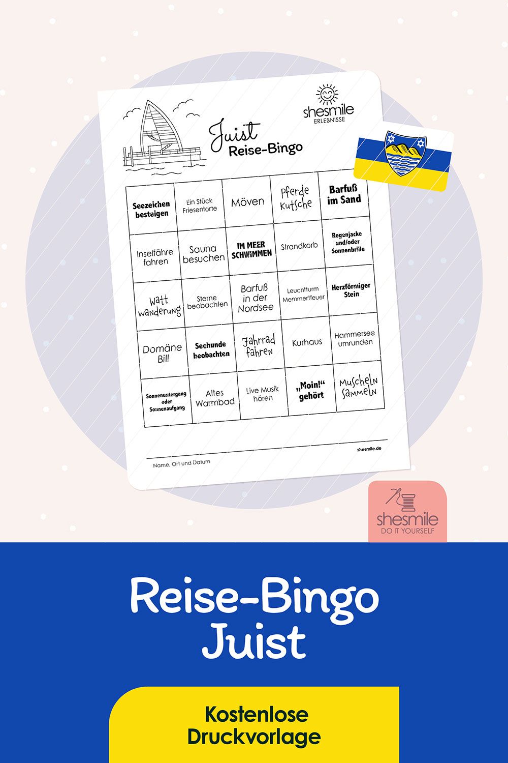 Juist Reise-Bingo (Kostenlose Druckvorlage)