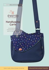 Nähanleitung und Schnittmuster gestaltet als PDF-E-Book für eine Handtasche bzw. Umhängetasche Carla in zwei Größen.
