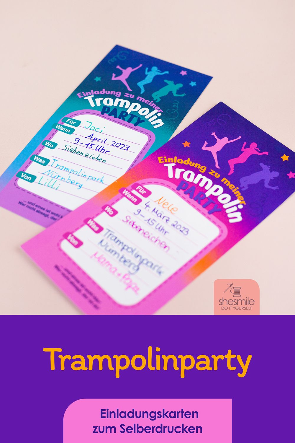 Trampolinparty (Bastelanleitung & Druckvorlage)