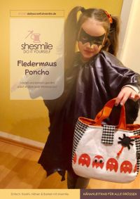 Einen Fledermaus Poncho für deine Halloween-Nachtwanderung!
