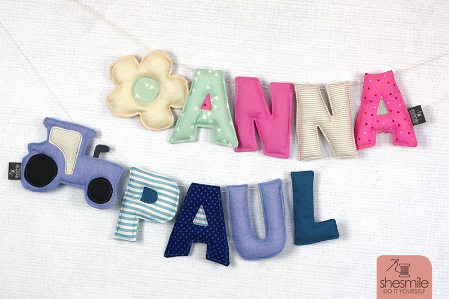 Buchstabenketten Letterello für alle Nichten und Neffen (Eine Nähanleitung mit Schnittmuster von shesmile)