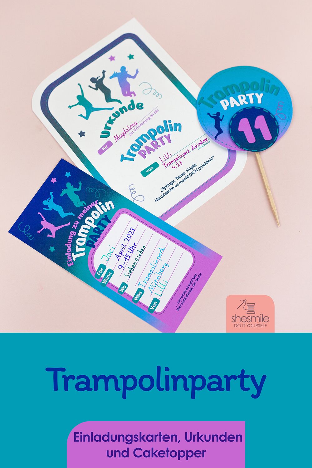 Trampolinparty (Bastelanleitung & Druckvorlage)