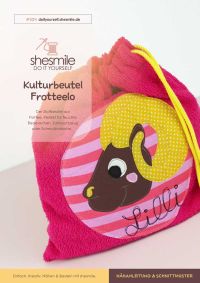 Kostenlose Nähanleitung gestaltet als PDF-E-Book für einen Stoffbeutel oder Kulturbeutel aus Frottee "Frotteelo".