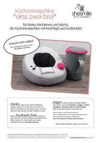 Für eine Küchenmaschine aus Stoff mit Kochtopf und Bedienfeld.