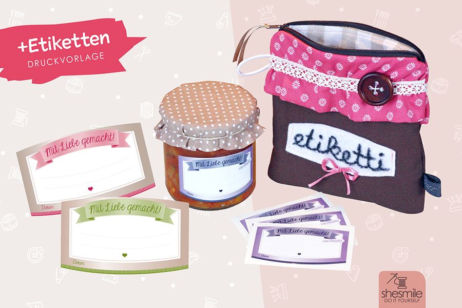 etiketti Täschchen und Druckvorlage für Etiketten (Nähanleitung & Schnittmuster)