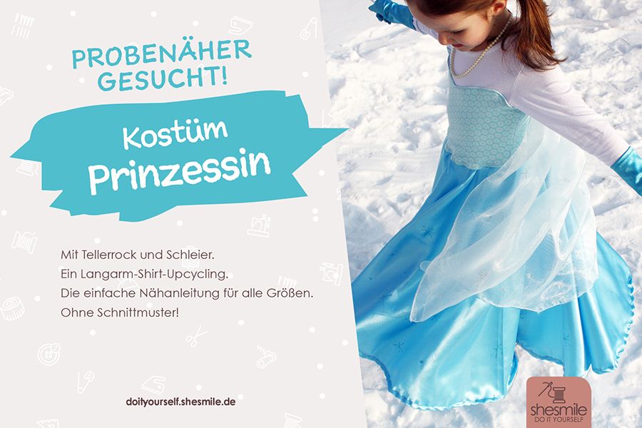 Probenäher gesucht! Kostüm "Prinzessin" (Nähanleitung für alle Größen)