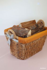 Einfach selbst nähen: Ein neuer Bezug für den Holzkorb meines Papas